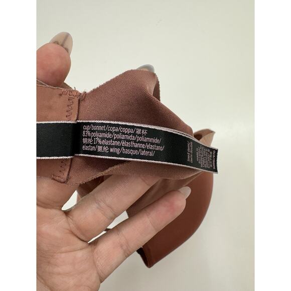 Victorias Secret Womens Bra Size 32DD Lined Demi Brown Adjustable Gold V - Picture 5 of 12